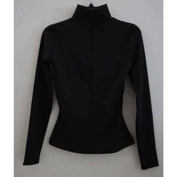 n:philanthropy Women's Sz S Black Long Sleeve Distressed Keyhole Choker Neck Top - Picture 9 of 10